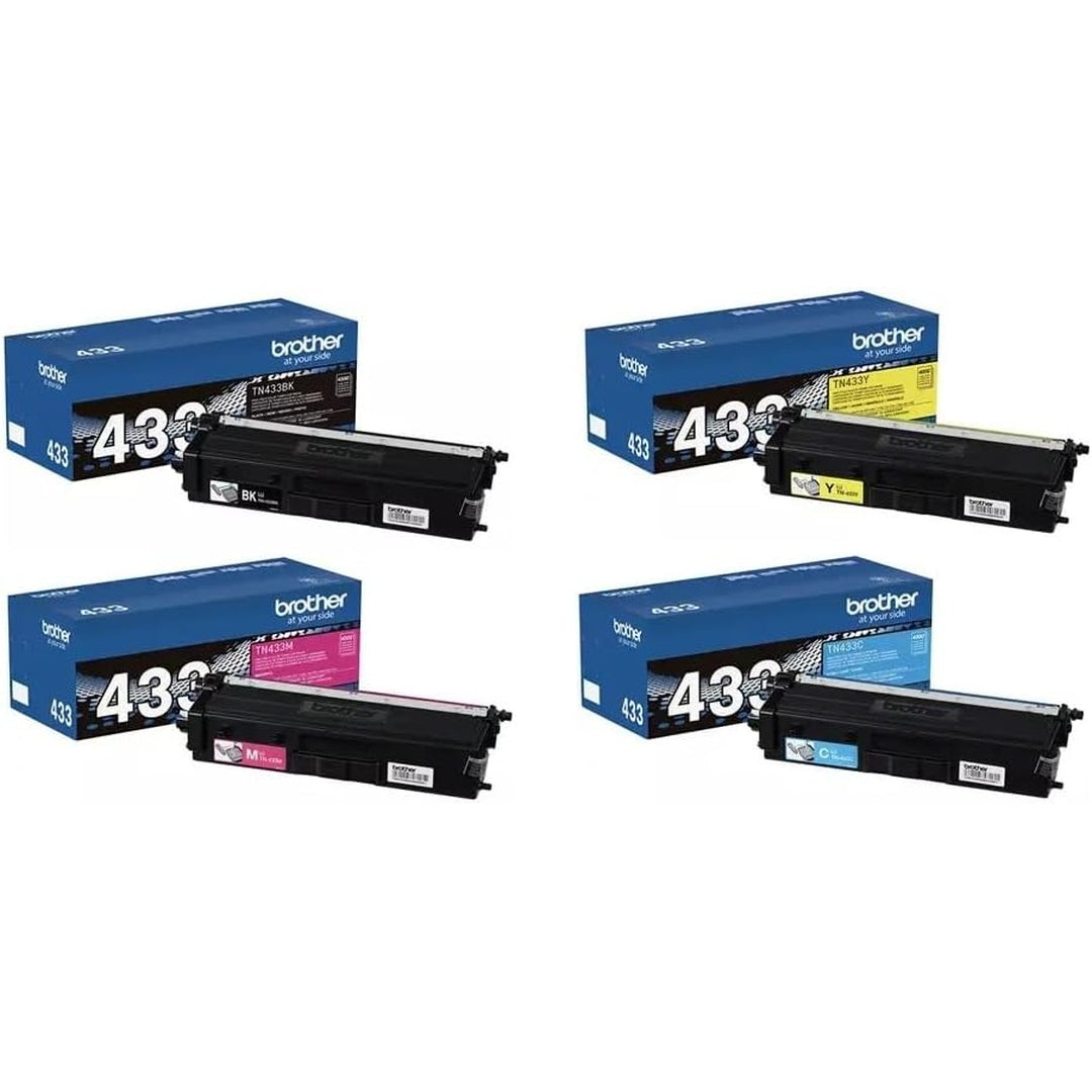 Brother TN433BK, TN433C, TN433M, TN433Y High Yield Toner Cartridge Set