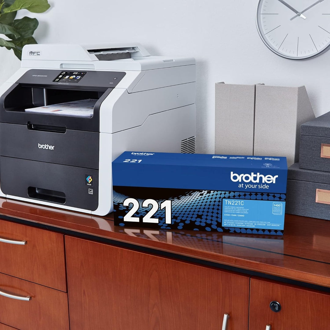 Brother Genuine Standard Yield Toner Cartridge, TN221C,