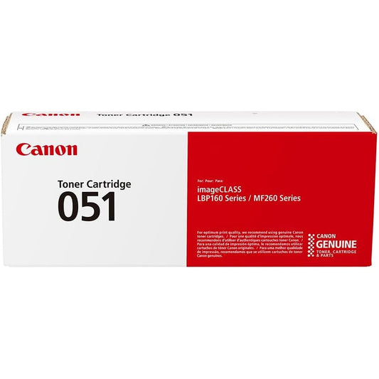 Canon Genuine Toner Cartridge 051 Black (2168C001), 1-Pack, for Canon