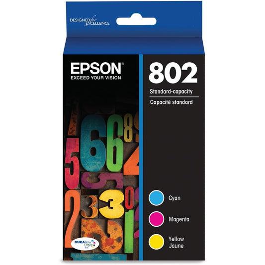 EPSON 802 DURABrite Ultra Ink Standard Capacity Color Combo Pack (T802520-S)