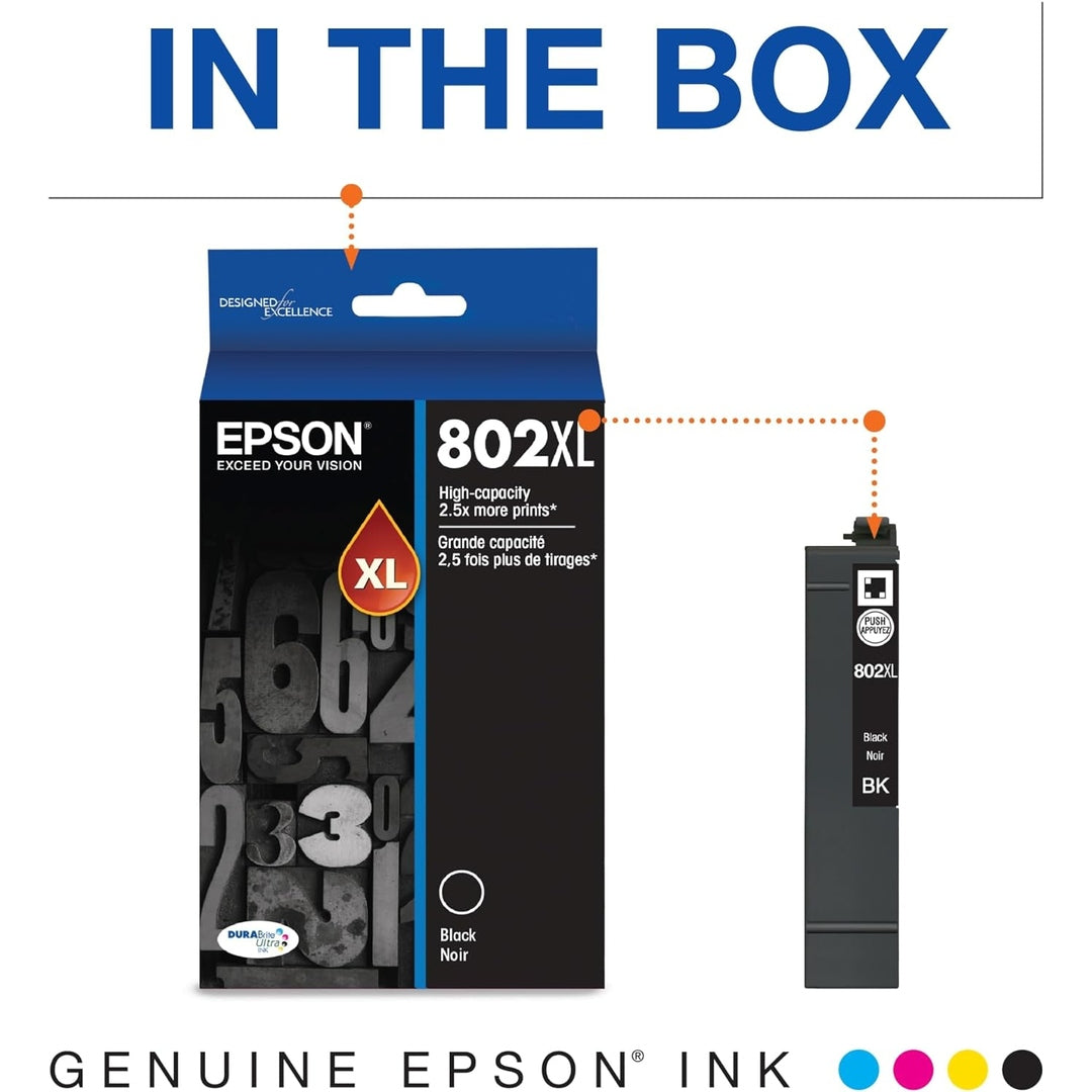 EPSON 802 DURABrite Ultra Ink High Capacity Black Cartridge (T802XL120-S)