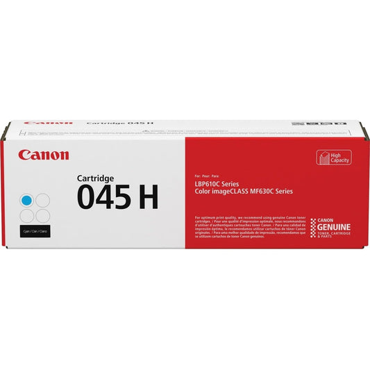 Canon Genuine Toner, Cartridge 045 Cyan, High Capacity (1245C001), 1 Pack Color