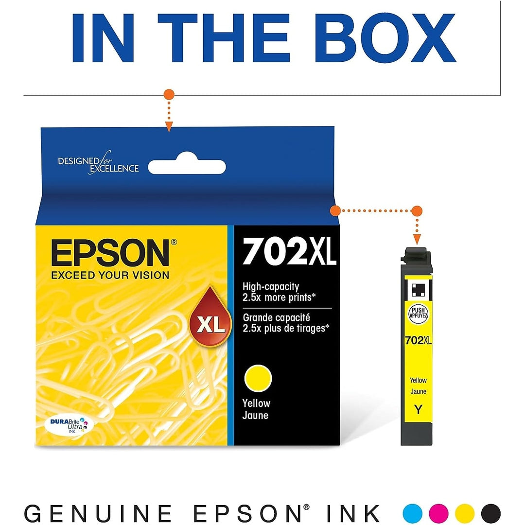 EPSON 702 DURABrite Ultra Ink High Capacity Yellow Cartridge (T702XL420)