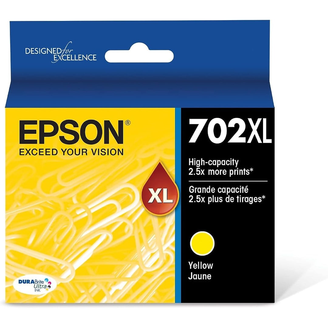 EPSON 702 DURABrite Ultra Ink High Capacity Yellow Cartridge (T702XL420)