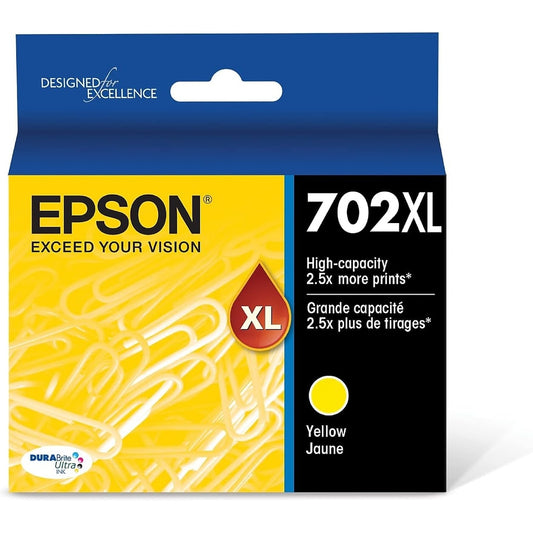 EPSON 702 DURABrite Ultra Ink High Capacity Yellow Cartridge (T702XL420)