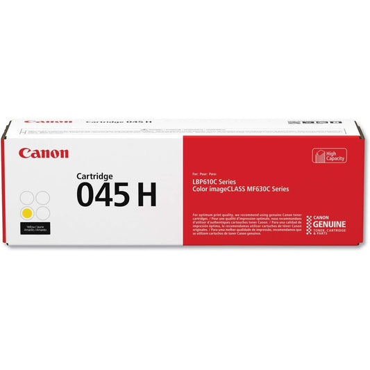 Canon Genuine Toner, Cartridge 045 Yellow, High Capacity (1243C001), 1 Pack Color