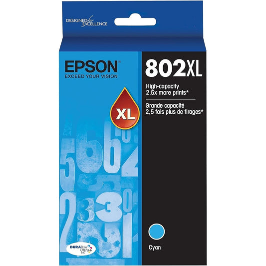 EPSON 802 DURABrite Ultra Ink High Capacity Cyan Cartridge (T802XL220-S)