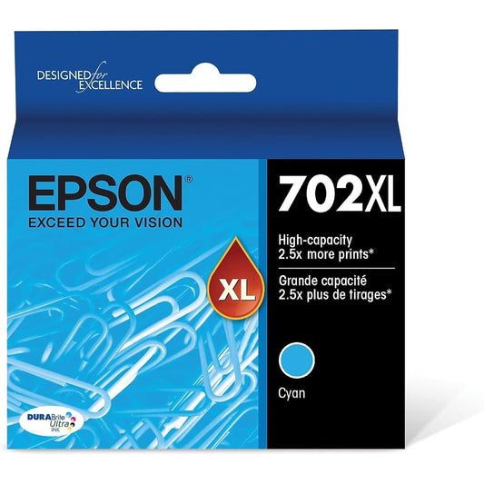 EPSON 702 DURABrite Ultra Ink High Capacity Cyan Cartridge (T702XL220-S)