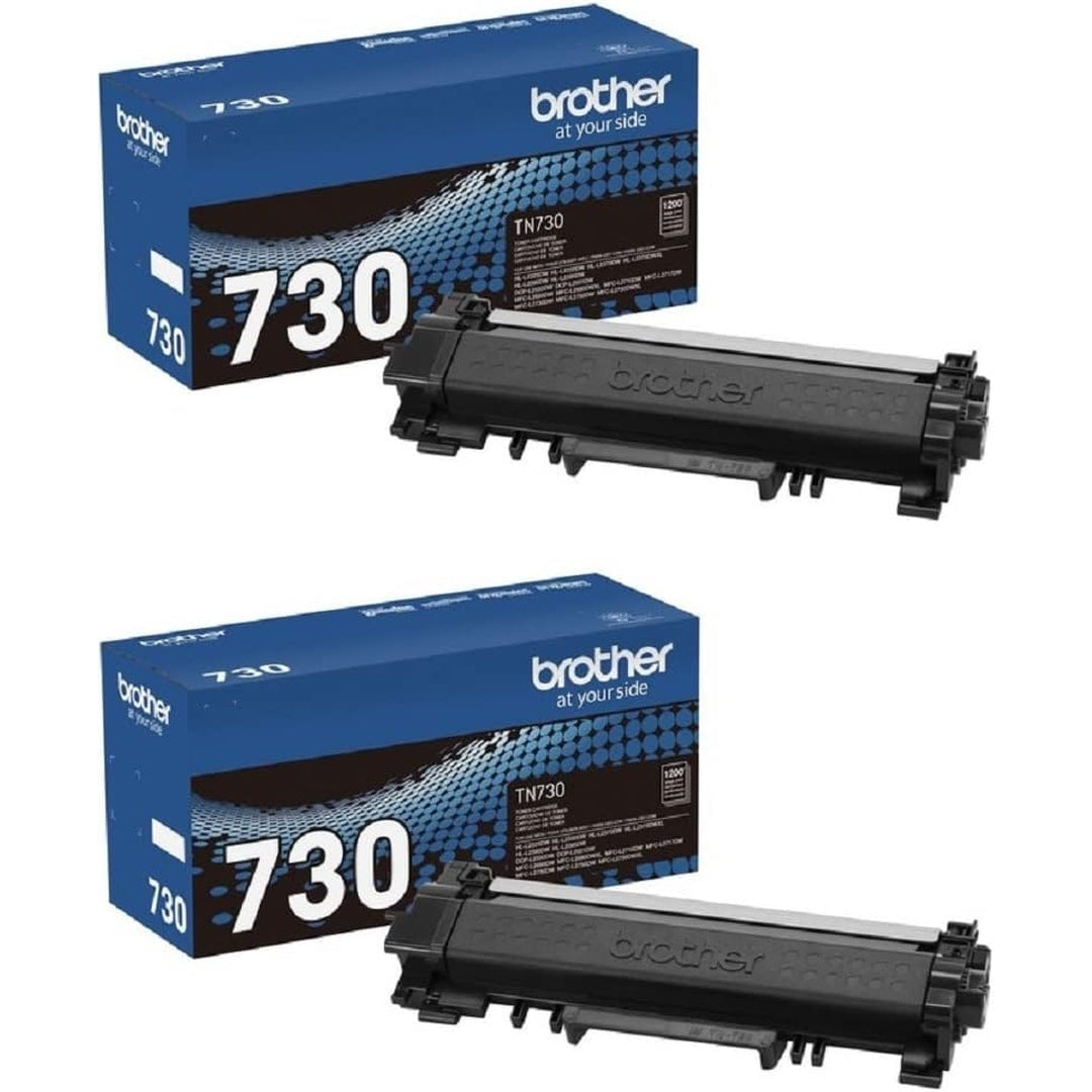 Brother Genuine TN730 2-Pack Standard Yield Black Toner Cartridge