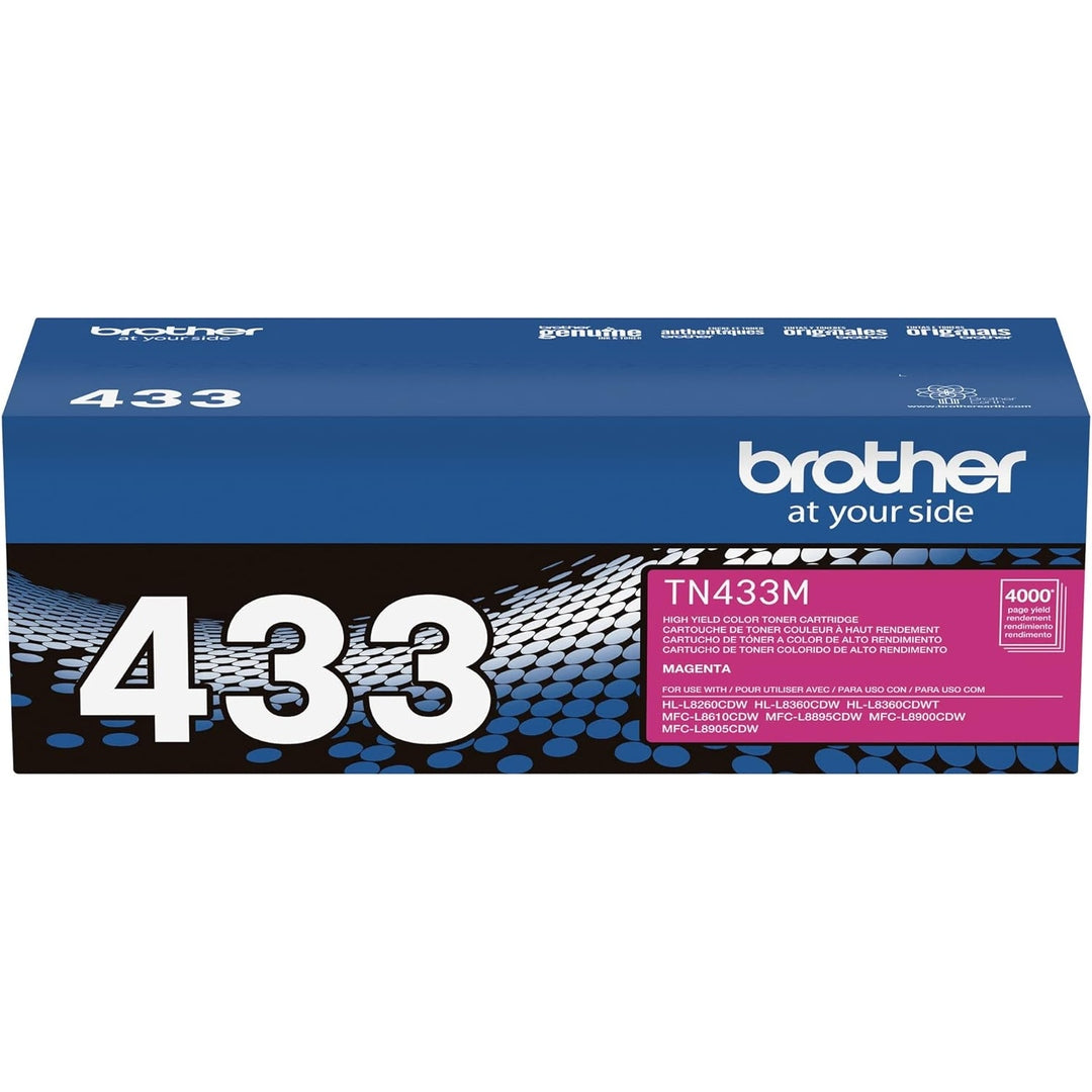 Brother Genuine High Yield Toner Cartridge, TN433M,