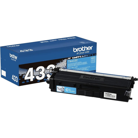 Brother Genuine High Yield Toner Cartridge, TN433C,