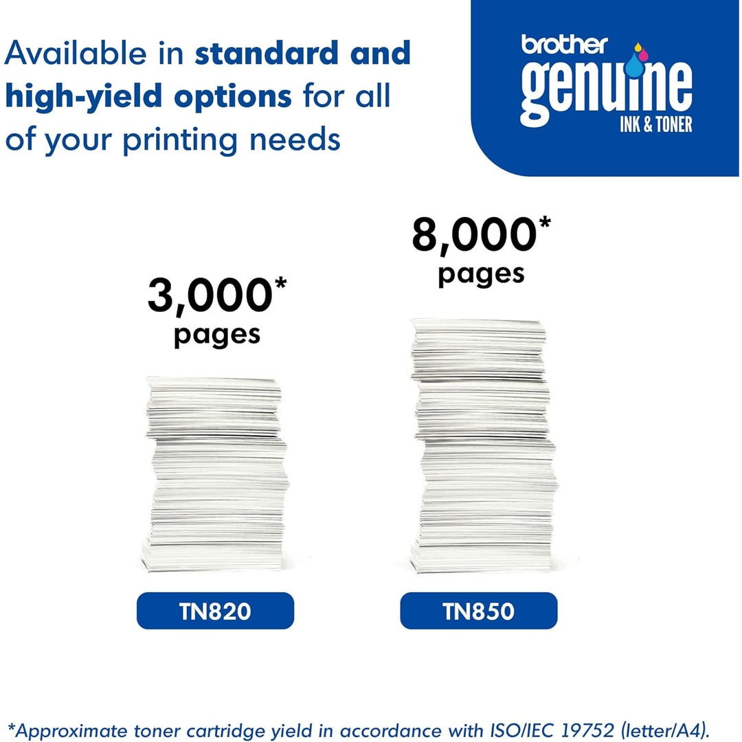 Brother Genuine High Yield Toner Cartridge, TN850,