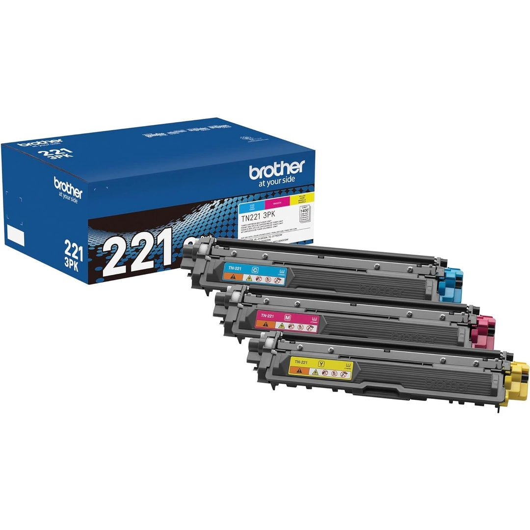 Brother Genuine Standard-Yield Toner Cartridge Three Pack TN221 3PK