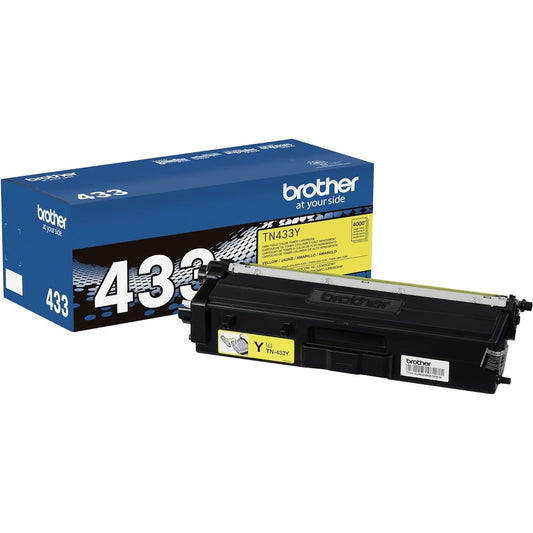 Brother Genuine High Yield Toner Cartridge, TN433Y,