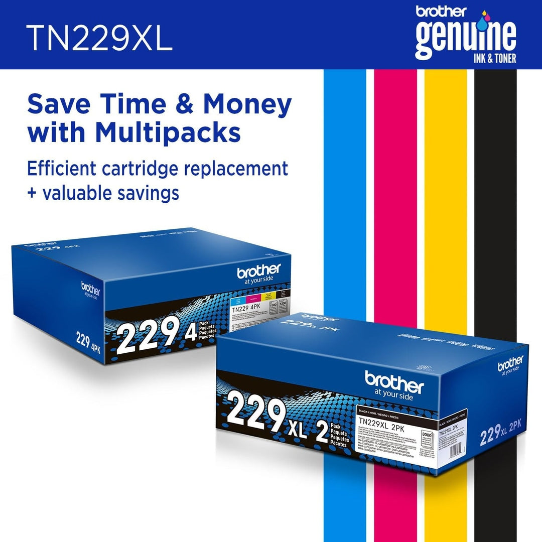 Brother Genuine TN229XLBK Black High Yield Printer Toner Cartridge