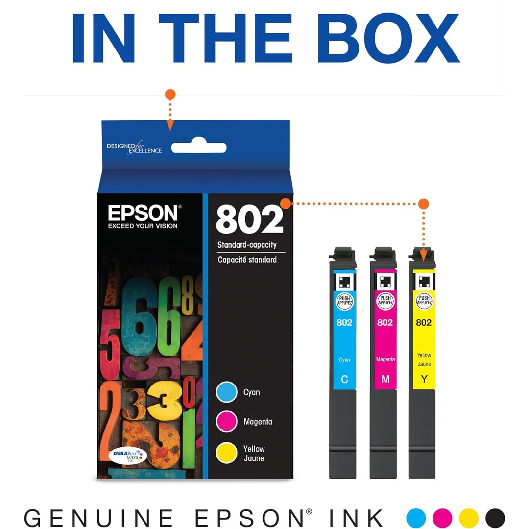 EPSON 802 DURABrite Ultra Ink Standard Capacity Color Combo Pack (T802520-S)