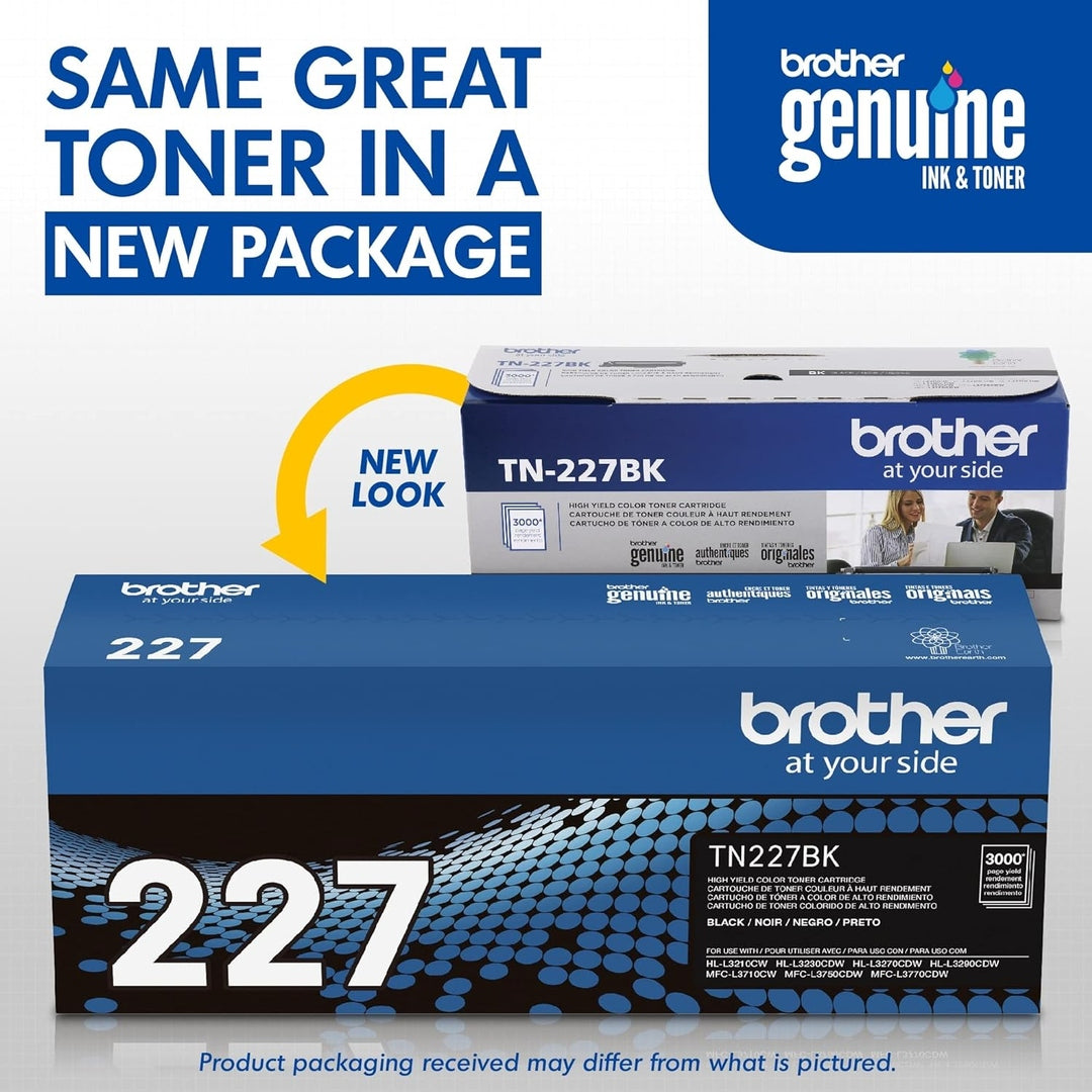 Brother Genuine TN227BK High Yield Black Toner Cartridge