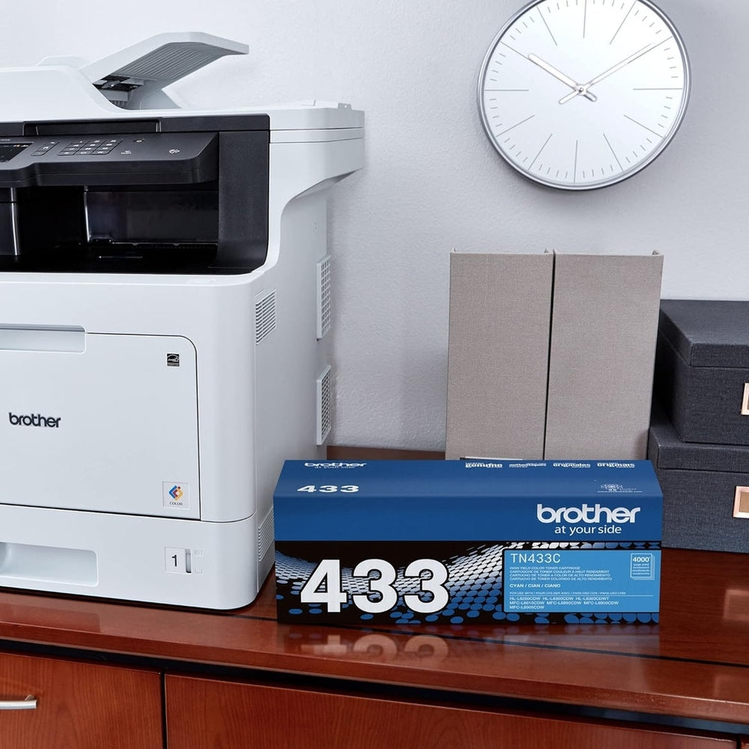 Brother Genuine High Yield Toner Cartridge, TN433C,