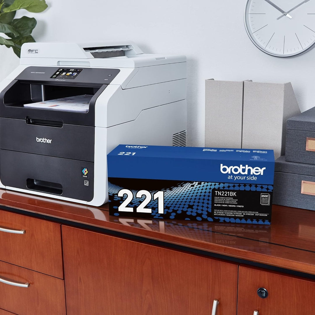 Brother Genuine Standard Yield Toner Cartridge, TN221BK,