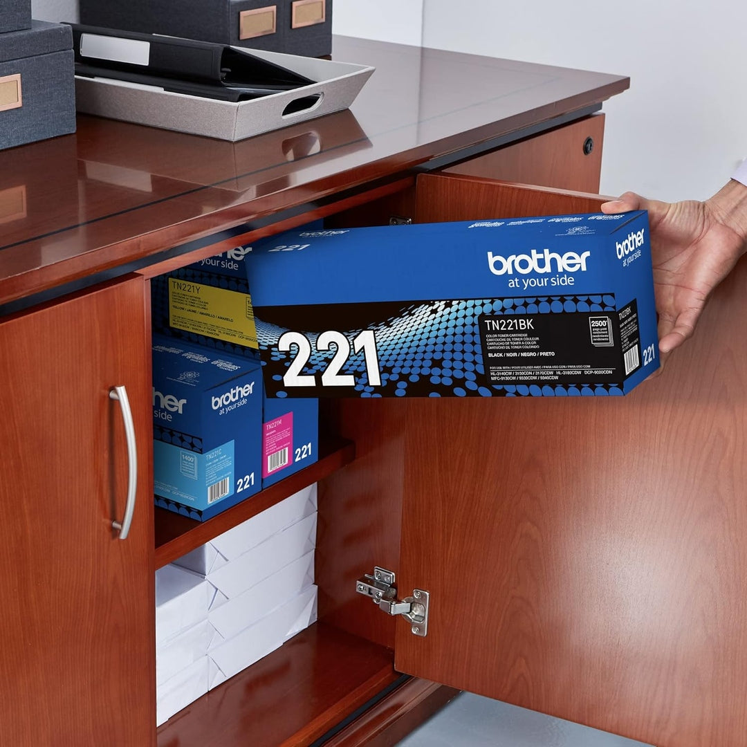 Brother Genuine Standard Yield Toner Cartridge, TN221BK,