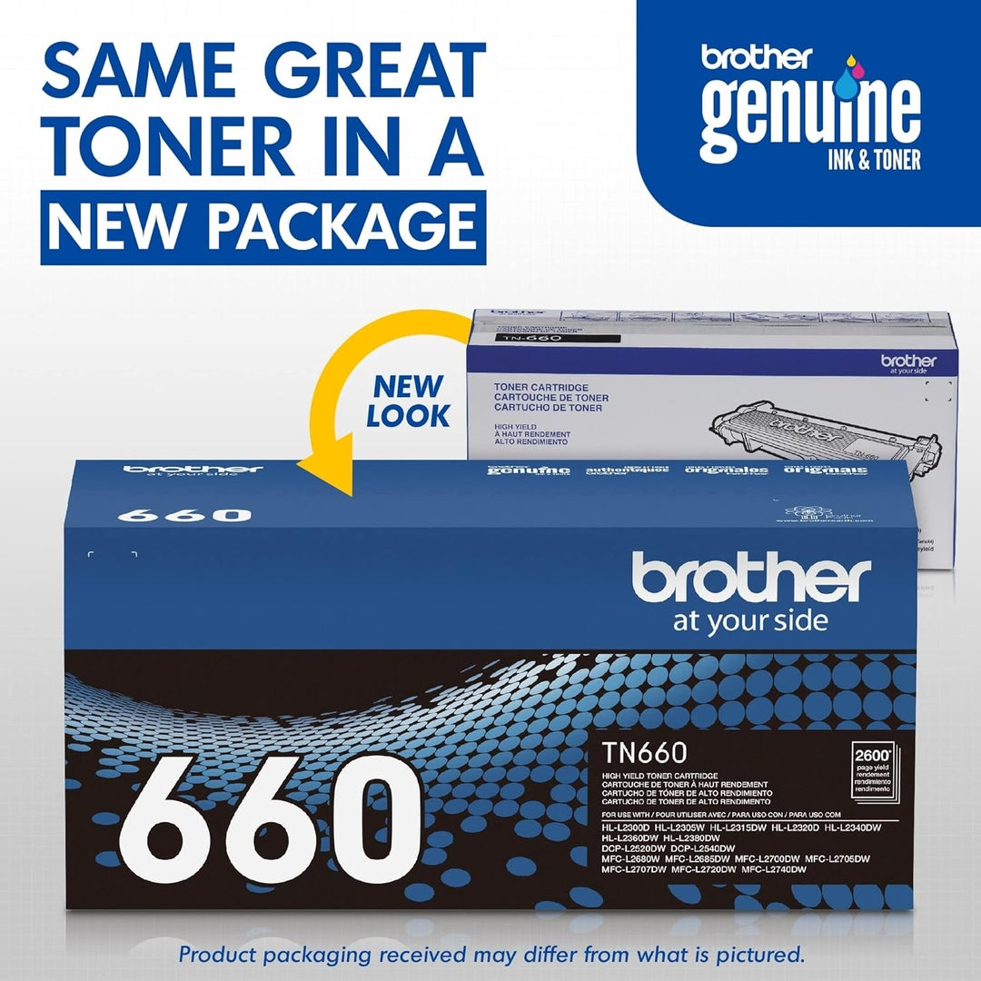 Brother Genuine High Yield Toner Cartridge, TN660,