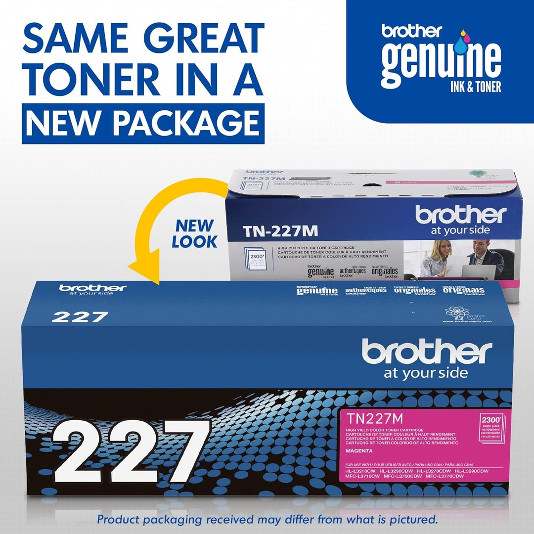 Brother Genuine TN227M, High Yield Toner Cartridge,